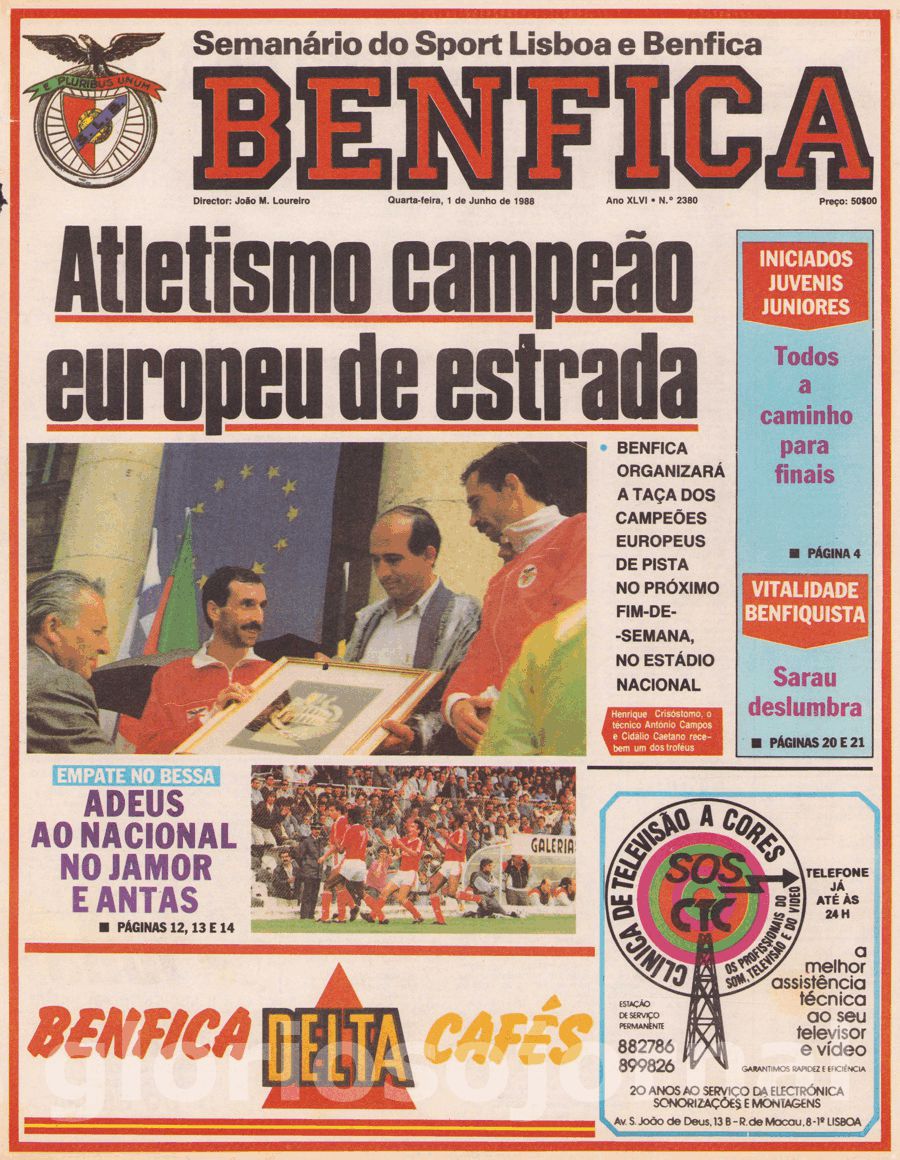 jornal o benfica 2380 1988-06-01